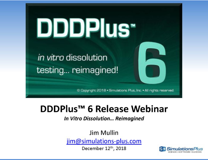 视频 | 制剂体外溶出模拟软件DDDPlus 6.0功能介绍及应用案例