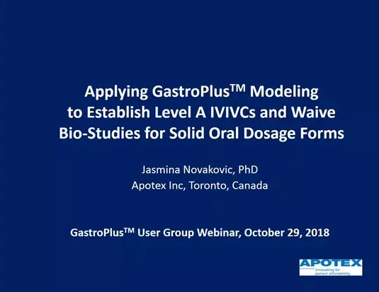 视频 | 采用GastroPlus建立A级IVIVC并用于固体口服制剂的生物豁免