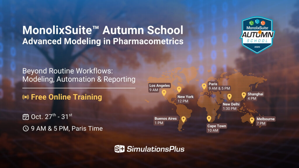 MonolixSuite Autumn School: Advanced Modeling in Pharmacometrics – Free & Online